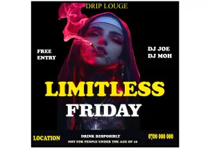 Limitless Friday Party Flyer Nairobi Kenya template