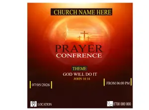 Prayer Conference Invitation Flyer Kenya & East Africa – Worship Event Design template