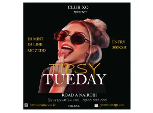 Tipsy Tuesday Party Flyer Nairobi Kenya template