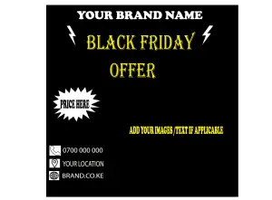 Black Friday Promo Post Template – Editable Social Media Marketing Design for Sales Campaigns template