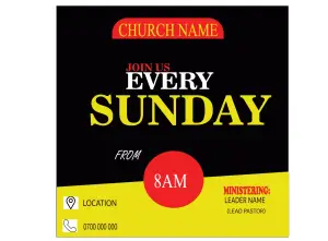 Sunday Service Church Flyer Templates Kenya & East Africa template