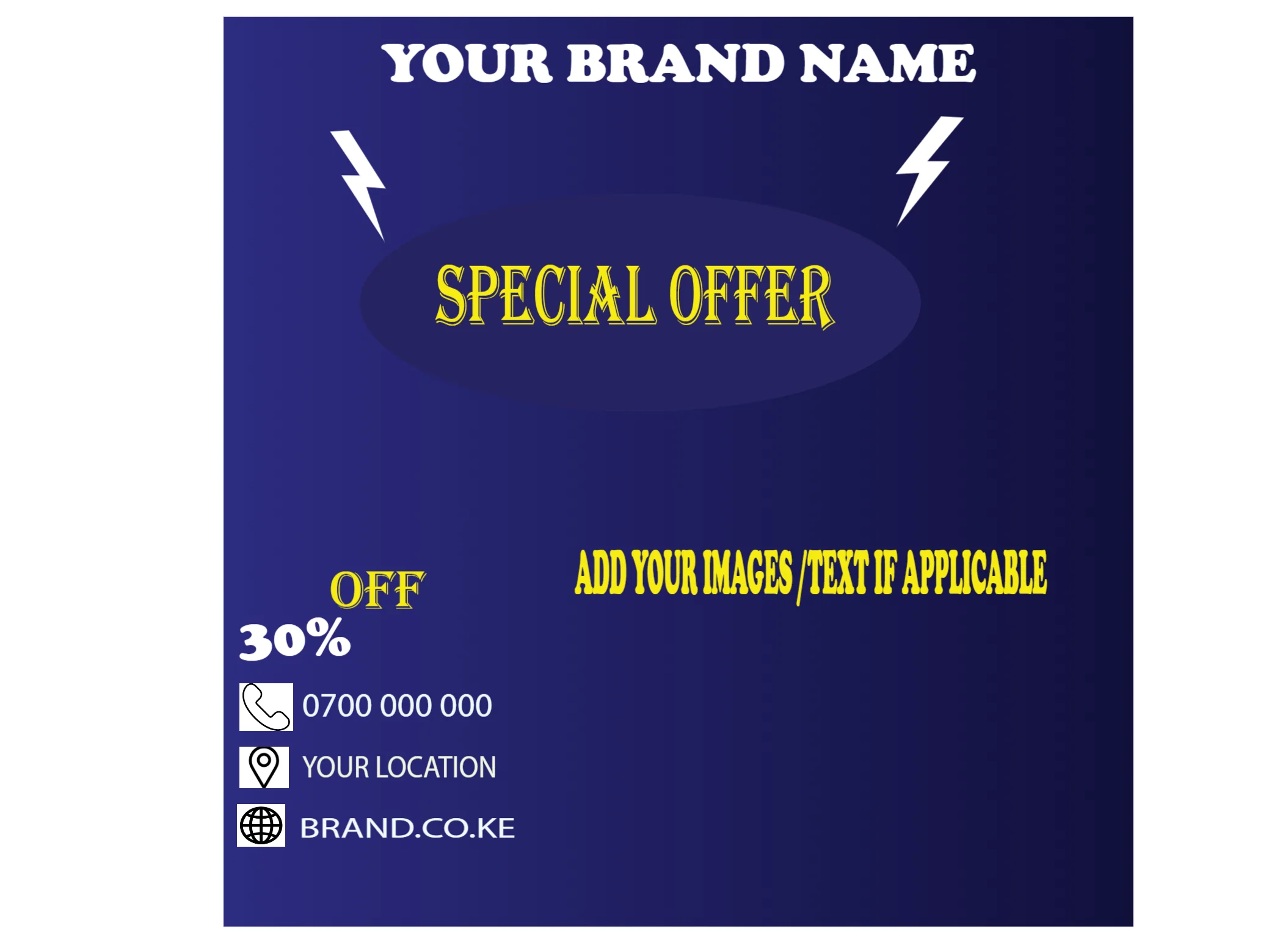 Special Offer Social Media Post Template kenya – Editable Sales Promotion Design for Business marketing