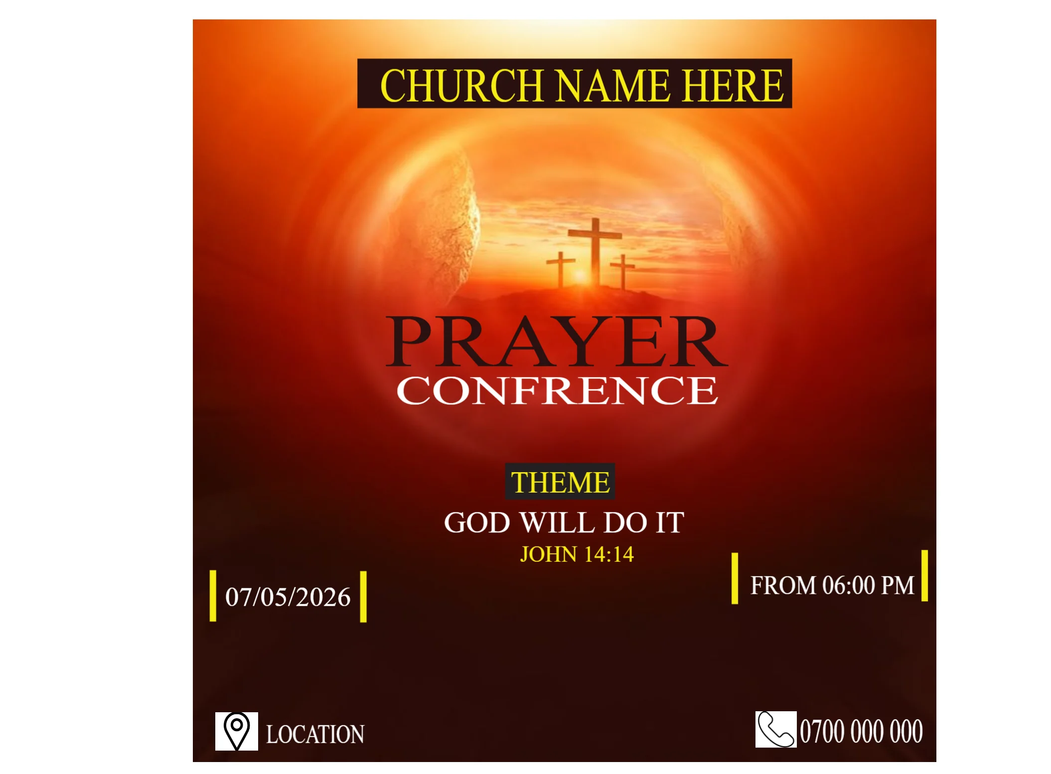Prayer Conference Invitation Flyer Kenya & East Africa – Worship Event Design