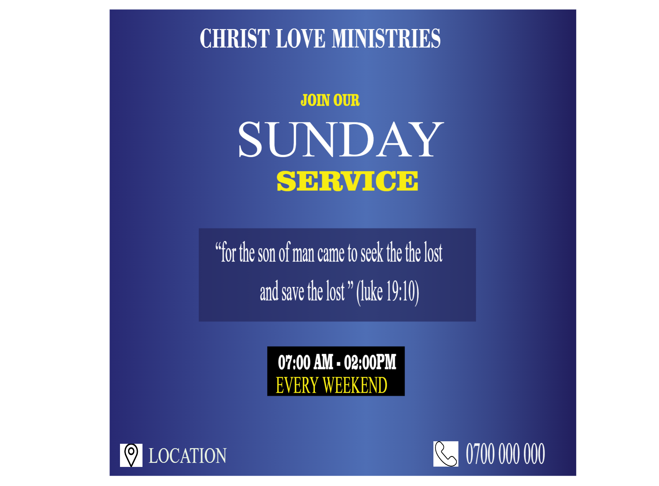 Christian Sunday Service flyer Design Kenya & East Africa - Flyers Template | PopBriz