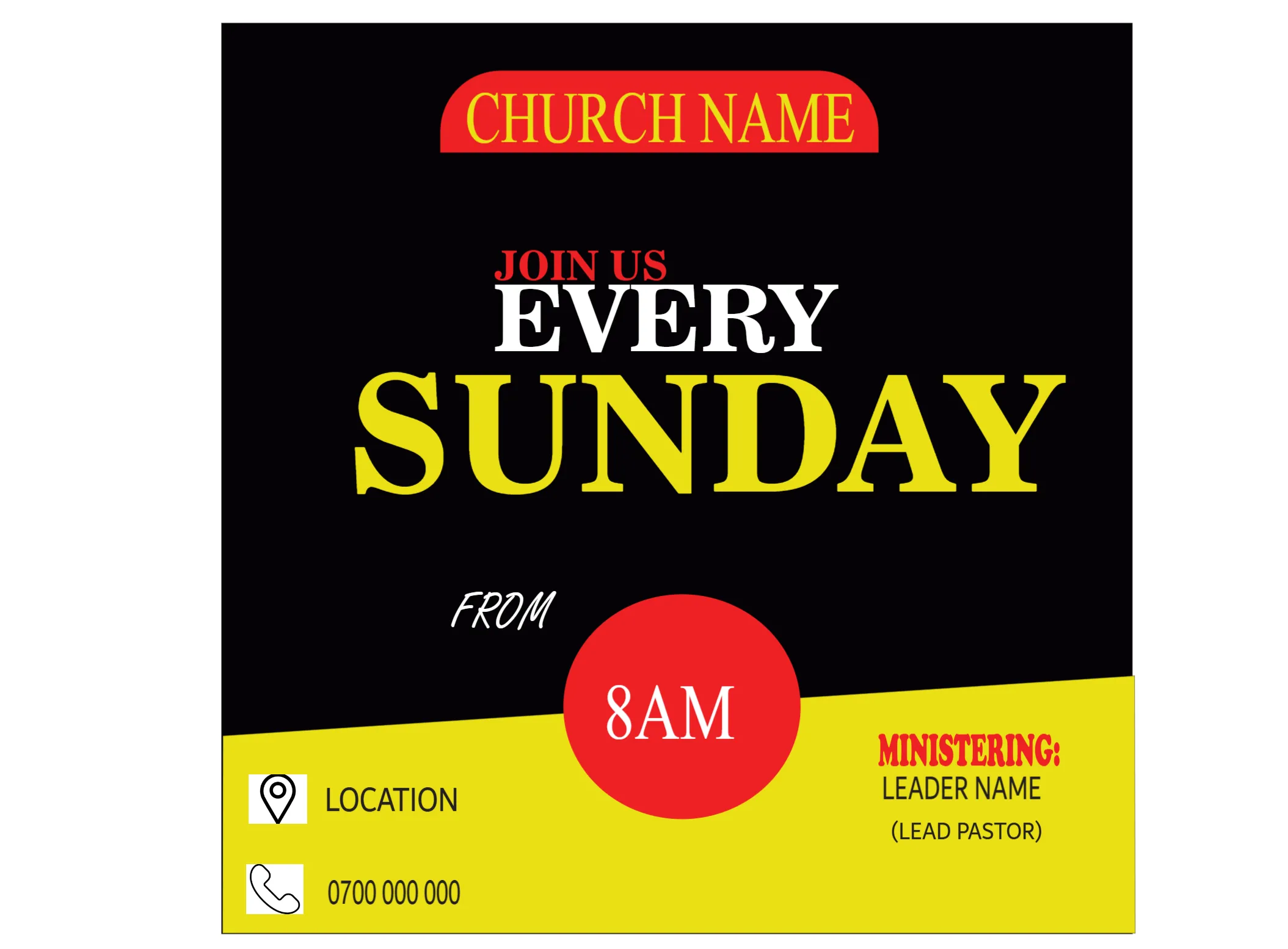 Sunday Service Church Flyer Templates Kenya & East Africa